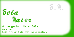 bela maier business card